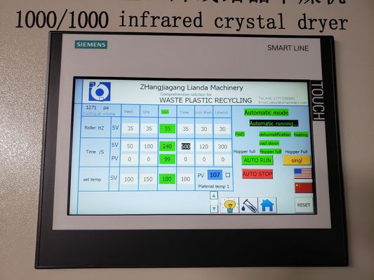 Döner 50ppm Nem Alma Plastik Kurutma Makinesi